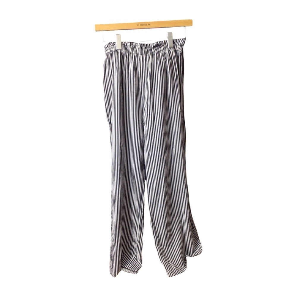 See You Monday Black and White Striped Pants size small
